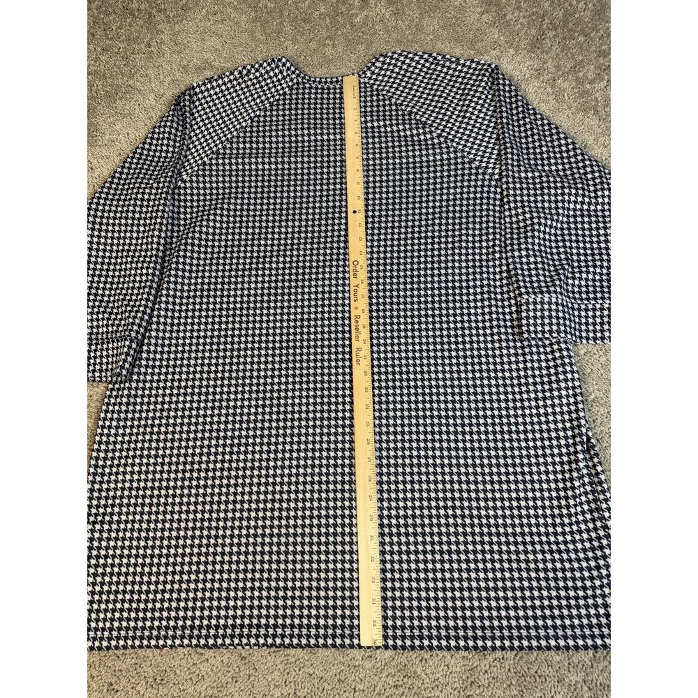 Tommy Hilfiger Tunic Womens 3X Blue Check Long Sleeve Crew Neck Polyester - Picture 8 of 11